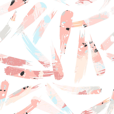 Abstract artistic seamless pattern with strokes. Trendy hand drawn textures. Modern abstract design for paper, cover, fabric, interior decor and other users.のイラスト素材