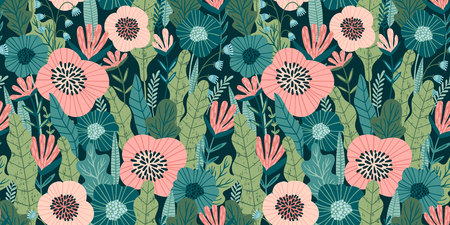 Floral seamless pattern. Vector design for paper, cover, fabric, interior decorの写真素材