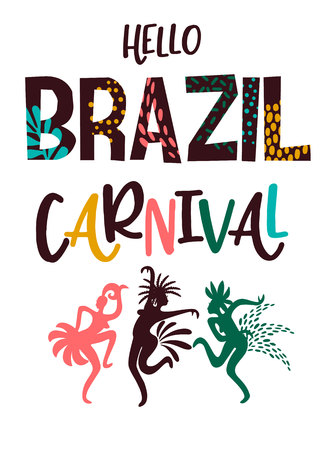 Brazil carnival. Vector illustration with trendy abstract elements. Poster design for carnival concept and other usersのイラスト素材
