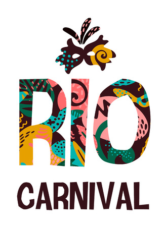 Brazil carnival. Vector illustration with trendy abstract elements. Poster design for carnival concept and other usersのイラスト素材
