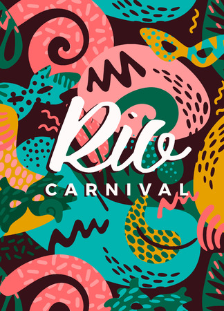 Brazil carnival. Vector illustration with trendy abstract elements. Poster design for carnival concept and other usersのイラスト素材