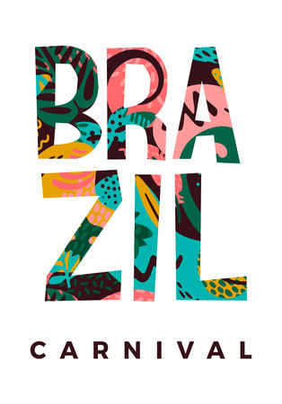 Brazil carnival. Vector illustration with trendy abstract elements. Poster design for carnival concept and other usersのイラスト素材