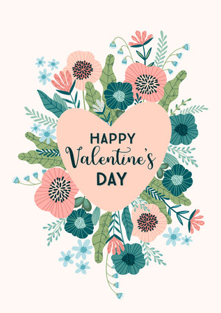 Floral design concept for Valentines Day and other users. Flower illustration.のイラスト素材