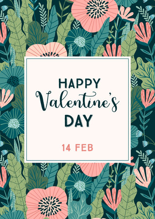 Floral design concept for Valentines Day and other users. Flower illustration.のイラスト素材