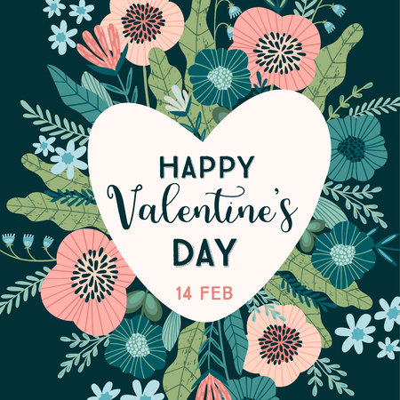 Floral design concept for Valentines Day and other users. Flower illustration.のイラスト素材