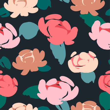 Floral seamless pattern. Vector design for paper, cover, fabric, interior decor and other usersのイラスト素材