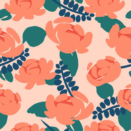 Floral seamless pattern. Vector design for paper, cover, fabric, interior decor and other usersのイラスト素材