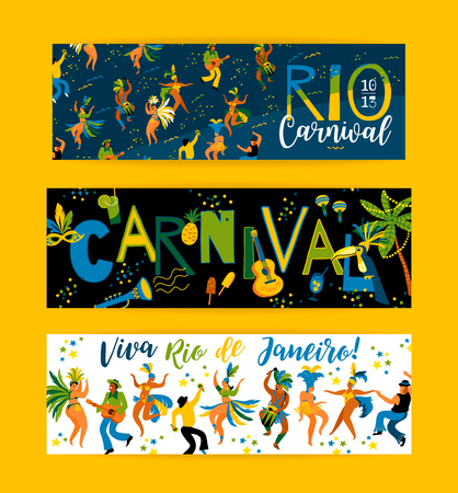 Brazil carnival. Vector templates for carnival concept and other users. Design element.のイラスト素材