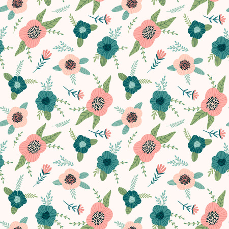 Floral seamless pattern. Vector design for paper, cover, fabric, interior decor and other usersのイラスト素材