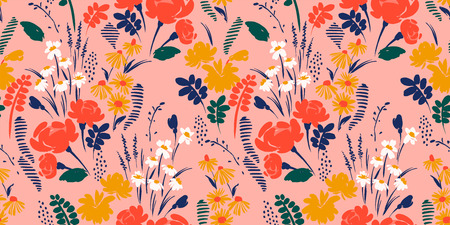 Floral seamless pattern. Vector design for paper, cover, fabric, interior decor and other usersのイラスト素材