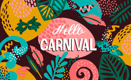 Brazil carnival. Vector illustration with trendy abstract elements. Poster design for carnival concept and other usersのイラスト素材