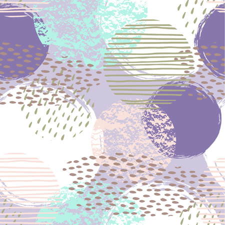 Abstract geometric seamless pattern with circles.のイラスト素材