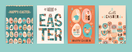 Happy Easter. Vector templates for card, poster, flyer and other users. Design element.のイラスト素材