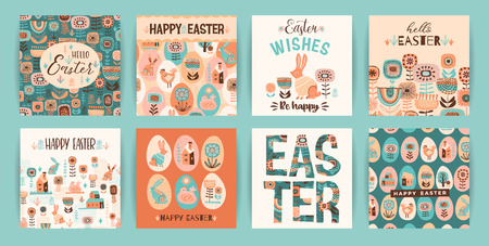 Happy Easter. Vector templates for card, poster, flyer and other users. Design element.のイラスト素材