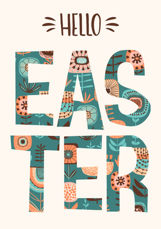 Happy Easter. Vector template for card, poster, flyer and other users. Design element.のイラスト素材