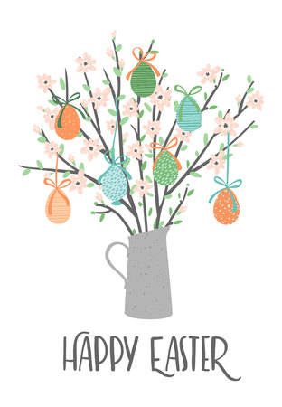 Happy Easter. Vector template for card, poster, flyer and other users.のイラスト素材