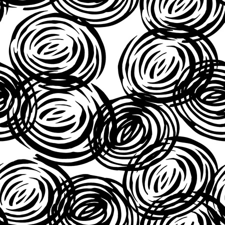 Abstract floral seamless pattern with roses. Trendy hand drawn textures.のイラスト素材