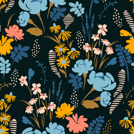 Floral seamless pattern. Vector design for paper, cover, fabric, interior decor and other usersのイラスト素材
