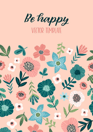 floral design with cute flowers.のイラスト素材