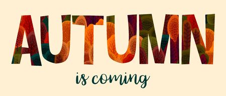 Autumn design with autumn forest.のイラスト素材