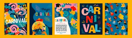 Hello Carnival. Vector set of illustrations for carnival concept and other use.のイラスト素材