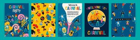Hello Carnival. Vector set of illustrations for carnival concept and other use.のイラスト素材