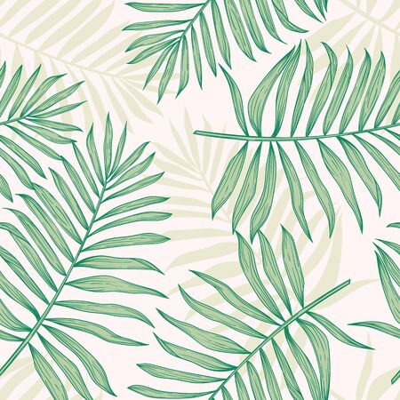 Tropical seamless pattern with palm leaves. Modern abstract designのイラスト素材