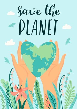 Earth Day. Save Nature. Vector design templateのイラスト素材