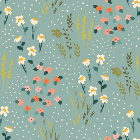 Floral abstract seamless pattern. Vector design for different surfases.のイラスト素材