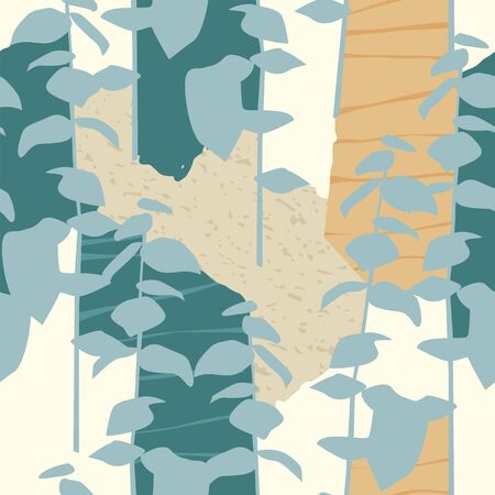 Artistic seamless pattern with abstract leaves. Modern designのイラスト素材