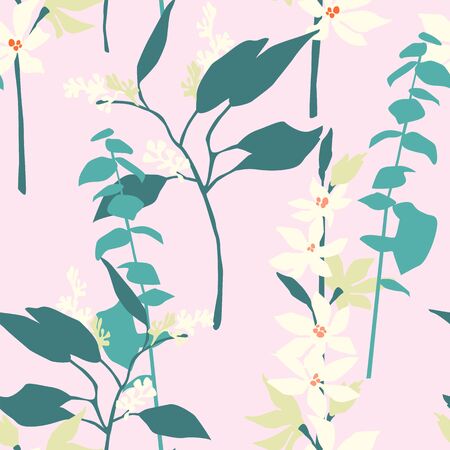 Artistic seamless pattern with abstract flowers. Modern designのイラスト素材