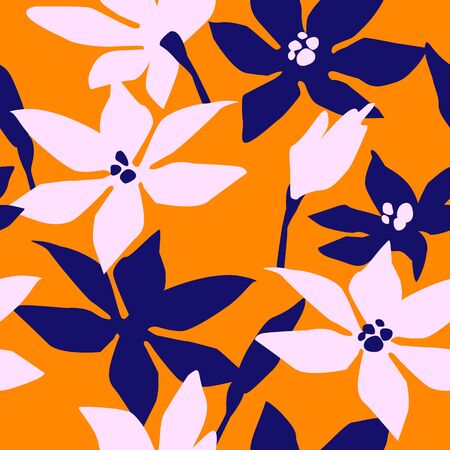 Artistic seamless pattern with abstract flowers. Modern designのイラスト素材