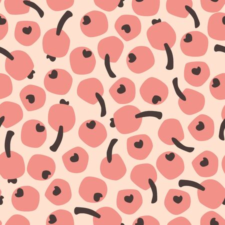 Vector seamless pattern with abstract berries. Trendy hand drawn textures.のイラスト素材