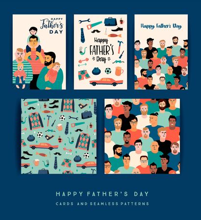 Happy Fathers Day. Vector templates. Design elementのイラスト素材