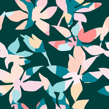 Artistic seamless pattern with abstract flowers. Modern designのイラスト素材