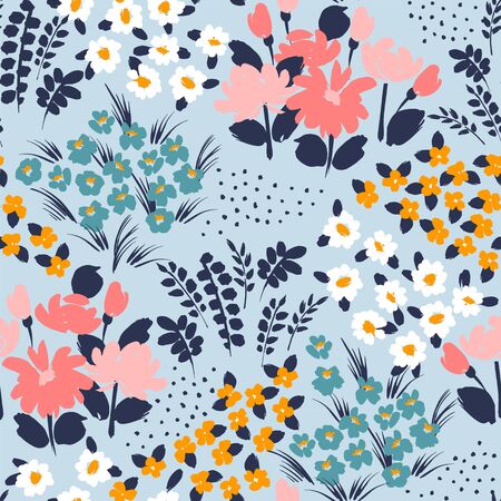 Floral abstract seamless pattern. Vector design for different surfases.のイラスト素材