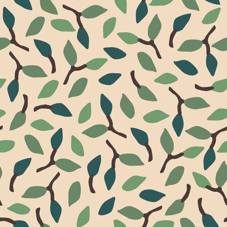 Artistic seamless pattern with abstract leaves. Modern designのイラスト素材