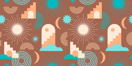 Abstract geometric seamless pattern. Contemporary style. Modern design for paper, cover, fabric, interior decor and other users.のイラスト素材