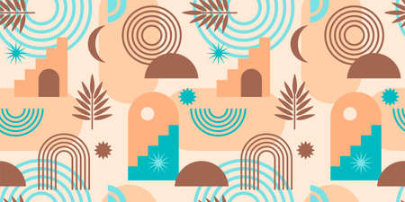 Abstract geometric seamless pattern. Contemporary style. Modern design for paper, cover, fabric, interior decor and other users.のイラスト素材