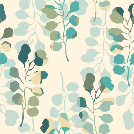 Artistic seamless pattern with abstract leaves. Modern design for paper, cover, fabric, interior decorのイラスト素材