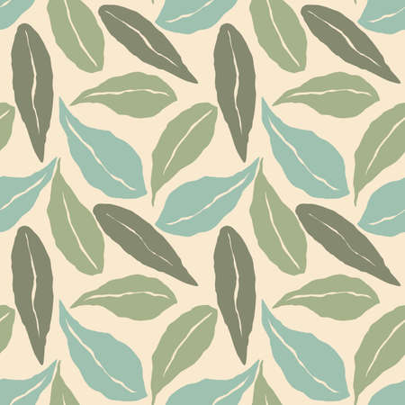 Artistic seamless pattern with abstract leaves. Modern design for paper, cover, fabric, interior decorのイラスト素材