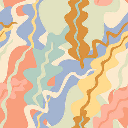 Artistic seamless pattern with abstract leaves. Modern design for paper, cover, fabric, interior decorのイラスト素材