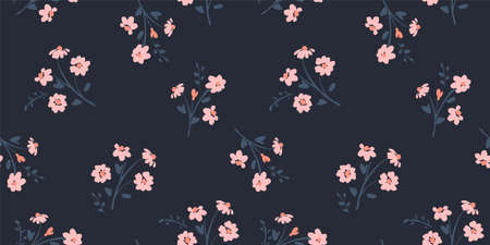 Floral seamless pattern. Vector design for paper, cover, fabric, interior decor and other.のイラスト素材