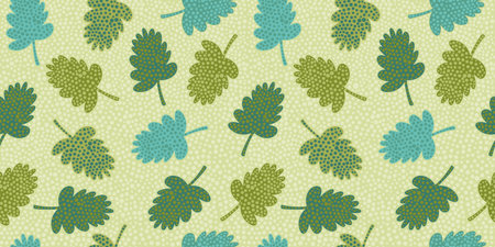 Artistic seamless pattern with abstract leaves. Modern design for paper, cover, fabric, interior decor and other.のイラスト素材