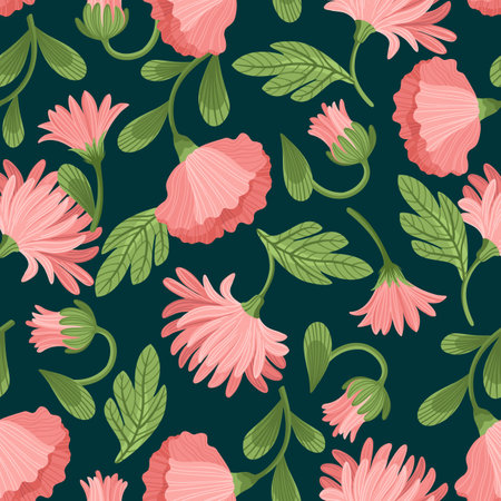 Floral abstract seamless pattern. Vector design for different surfases.のイラスト素材