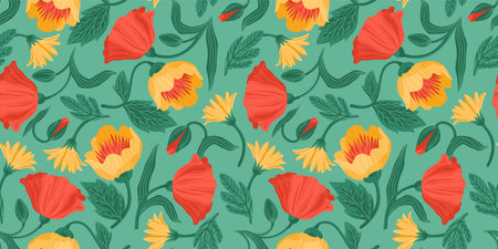 Floral abstract seamless pattern. Vector design for different surfases.