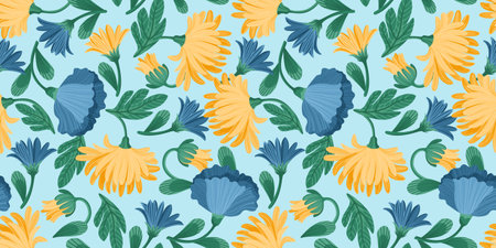 Floral abstract seamless pattern. Vector design for different surfases.のイラスト素材
