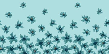 Floral seamless border. Vector design for paper, cover, fabric, interior decor and otherのイラスト素材