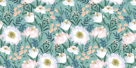 Floral seamless pattern. Vector design for paper, cover, fabric, interior decor and otherのイラスト素材