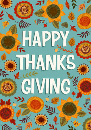Happy Thanksgiving illustration. Vector design for card, poster, flyer, web and otherのイラスト素材